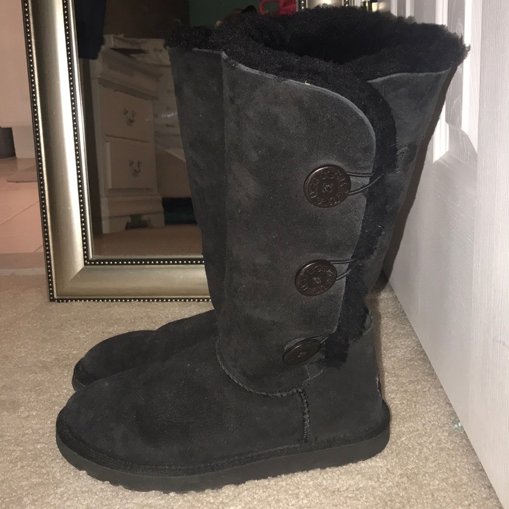 Authentic UGGs. Bailey Button Tall Black UGG boot.